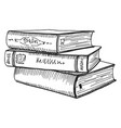 hardcovers stack sketch fiction novel books vector image vector image