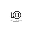 initial lb letter logo with circle template vector image