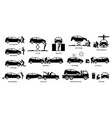 mechanic check and fix car at workshop garage vector image vector image