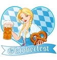 oktoberfest girl vector image vector image