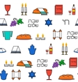 shabbat symbols seamless pattern vector image
