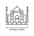taj mahal pixel perfect linear icon vector image