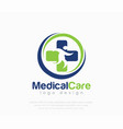creative medical logo and healthcare concept logo vector image vector image