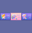 kit trending landing pages 3d isometric cartoon vector image vector image
