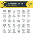 blockchain and fintech outline icons vector image vector image