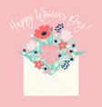 bouquet of spring flowers in the envelope vector image vector image