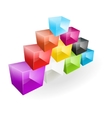 color glass cubes made a pyramid vector image vector image