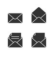 mail black icons set on white vector image vector image