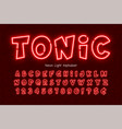 neon light 3d alphabet extra glowing comic style vector image