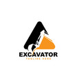 excavator logo design vector image vector image