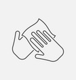 hand with cleaning napkin line icon vector image vector image