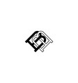 initial b with link connection logo design concept vector image vector image