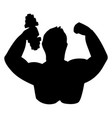 silhouette a bodybuilder with a dumbbell vector image