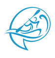 canoeing logo or kayaking sport logo vector image