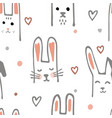 cute cartoon baby rabbit or bunny seamless pattern vector image