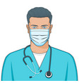 doctor wearing medical mask vector image