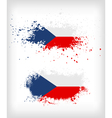 grunge czech ink splattered flag vector image