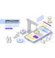 landing page template smartphone use for web page vector image