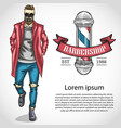 barbershop flyer with pole ribbon fashion man vector image