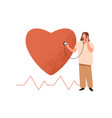 cardiologist checking heart health cardiology vector image vector image