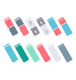 set colorful ink and graphite erasers vector image vector image
