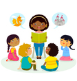 story time - multicultural group vector image vector image