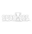 success one line drawing on white background vector image vector image
