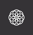white floral logo template abstract black vector image