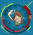 young girl taking photo on smartphone vector image vector image