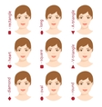 set of different woman face shapes 5 vector image