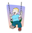 boy playing on swing image vector image vector image