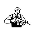 soldier or military serviceman with assault rifle vector image