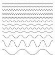 set wavy horizontal lines vector image