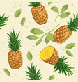 summer pattern with pineapples seamless texture vector image