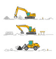 all excavator vector image
