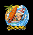 ice cream surfing on summer beach vector image vector image