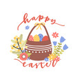 lovely postcard template with happy easter wish vector image vector image