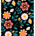 seamless spring flower pattern on black background vector image vector image
