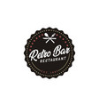 vintage retro bar restaurant label emblem sticker vector image vector image