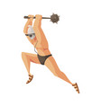 jumping roman gladiator composition vector image vector image