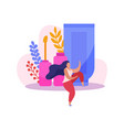 makeup flat composition vector image
