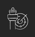 air traffic control chalk white icon on black vector image