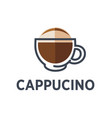 coffee cappuccino drink cup flat icon vector image