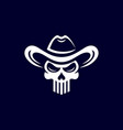 cowboy skull logo design vector image