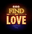 neon sign valentines day typography background vector image