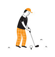 hand drawn golf player with club golfers vector image vector image