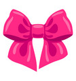 pink satin bow ribbon with knot vector image vector image