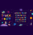 cartoon space font english alphabet universe type vector image