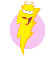lady lightning bolt over a pink oval vector image