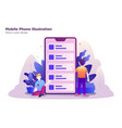 mobile phone select a plan design vector image vector image